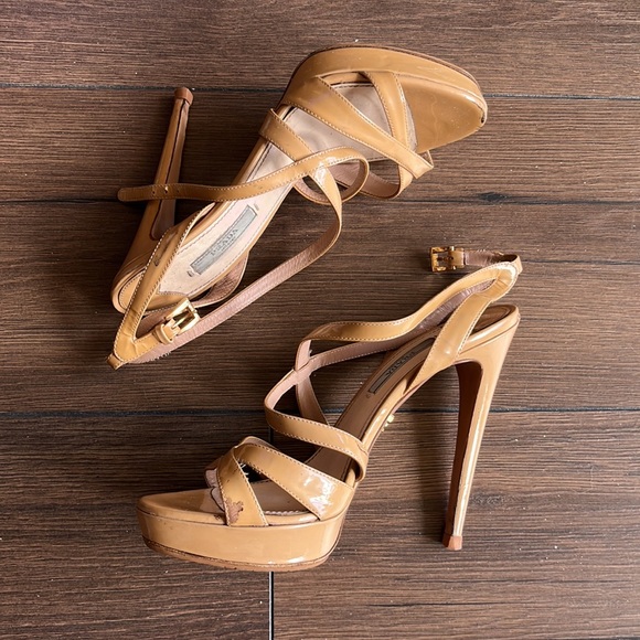 Prada Patent Leather platform Strappy Heels Sandals - Picture 7 of 9